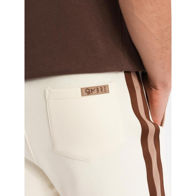 Unisex rövidnadrág húzózsinórral a derékrésznél - barna V16 OU-SRBC-0101