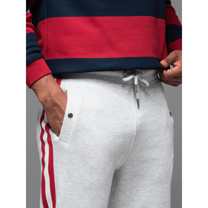 Férfi strukturált kötött melegítőnadrág - grafit V5 OM-PASK-0211