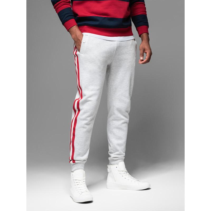 Férfi strukturált kötött melegítőnadrág - grafit V5 OM-PASK-0211