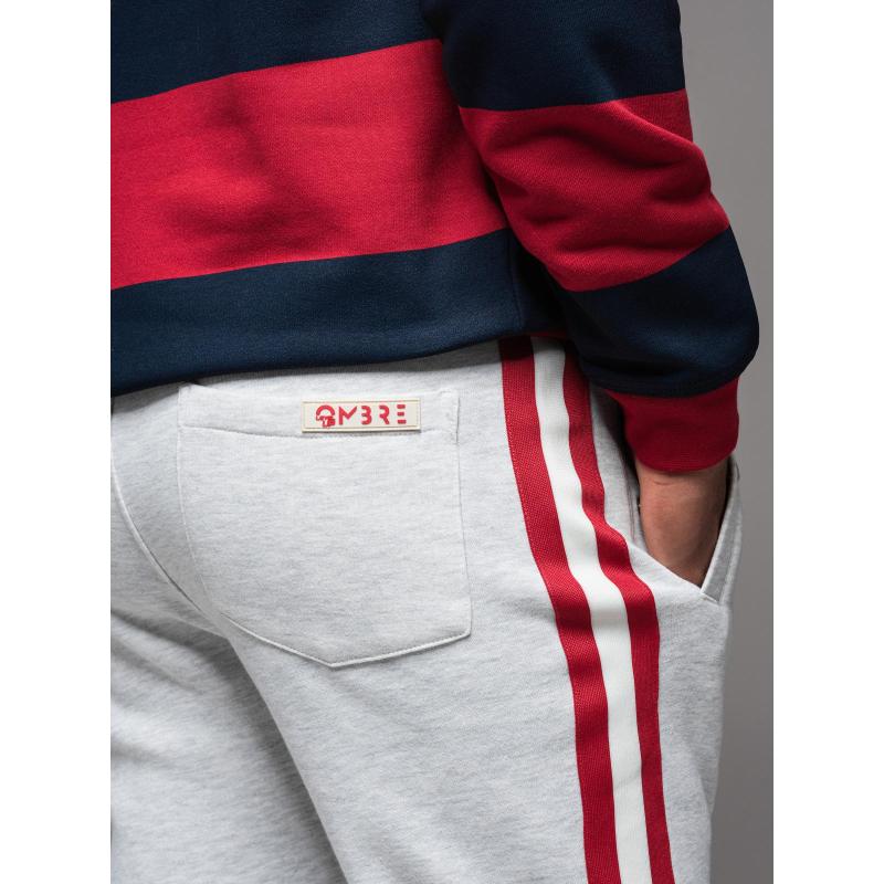 Férfi strukturált kötött melegítőnadrág - grafit V5 OM-PASK-0211