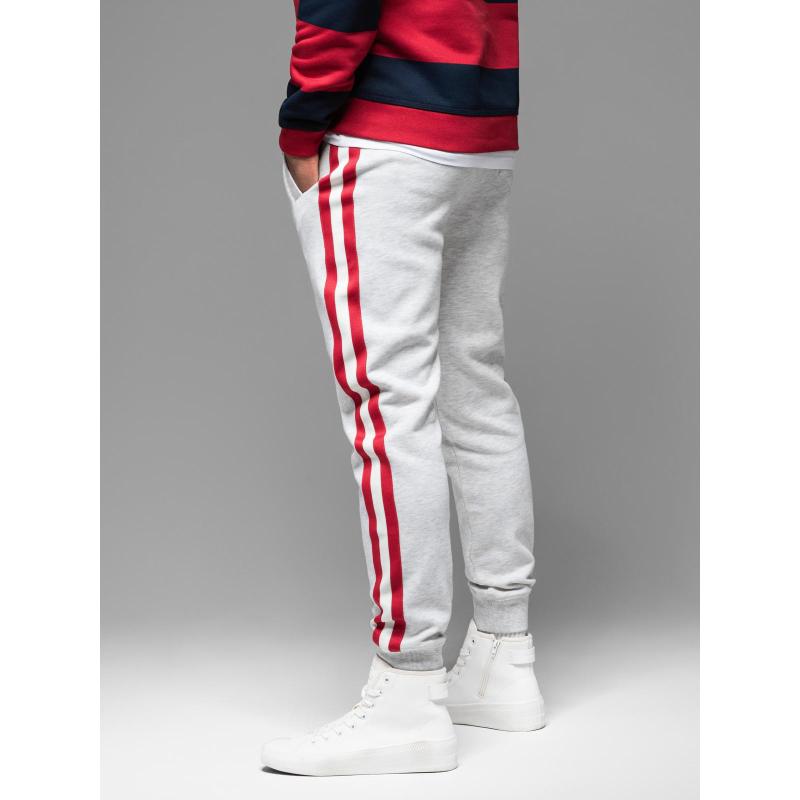 Férfi strukturált kötött melegítőnadrág - grafit V5 OM-PASK-0211