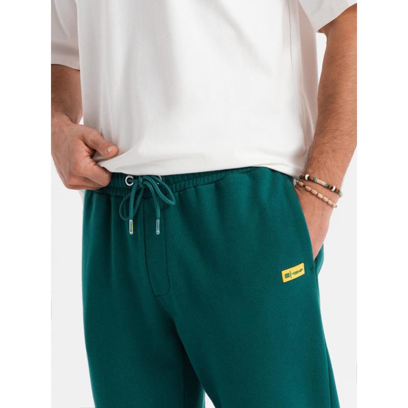 Pánske štruktúrované úpletové tepláky - zelené V5 OM-PASK-0211