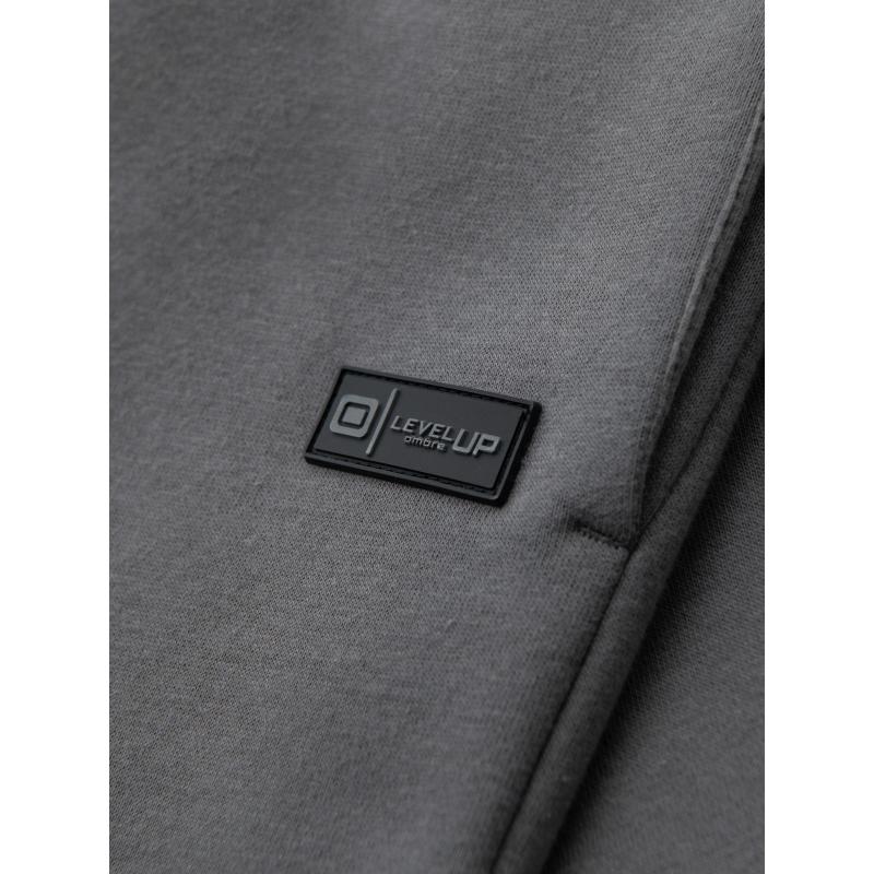 Pánské strukturované úpletové tepláky – grafitové V5 OM-PASK-0211