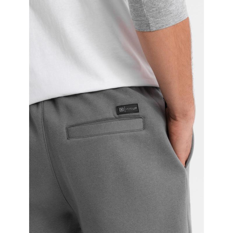 Pánské strukturované úpletové tepláky – grafitové V5 OM-PASK-0211