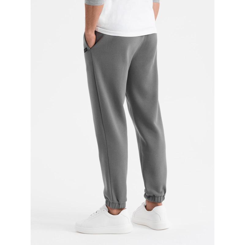 Pánské strukturované úpletové tepláky – grafitové V5 OM-PASK-0211