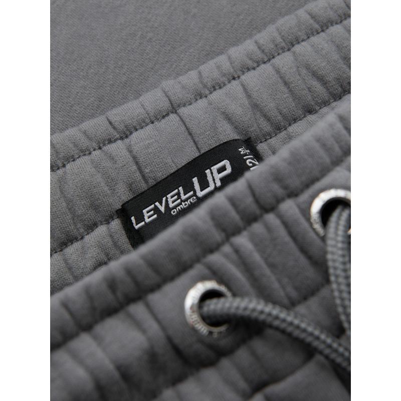 Pánské strukturované úpletové tepláky – grafitové V5 OM-PASK-0211