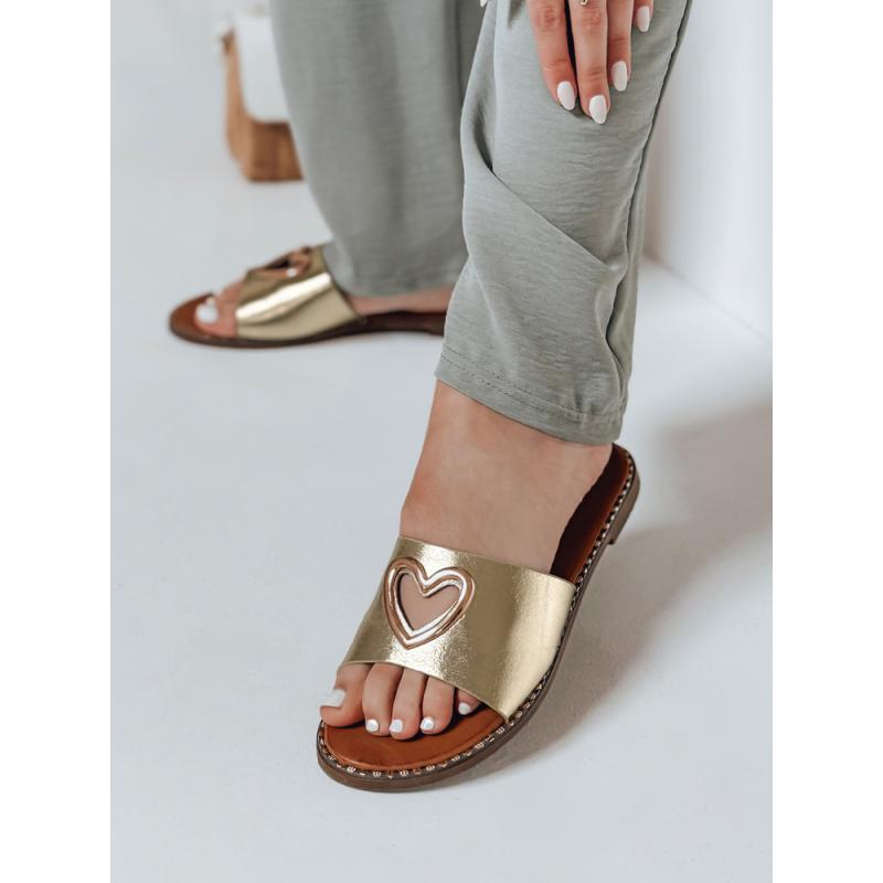 Női papucsok szívvel LOVEMISS arany