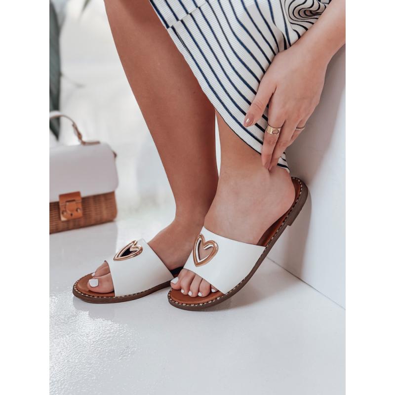 Női papucsok szívvel LOVEMISS fehér
