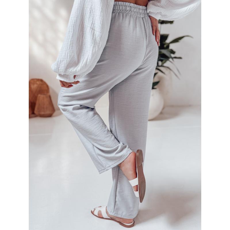 Dámské kalhoty ze široké látky LINESSA bílé