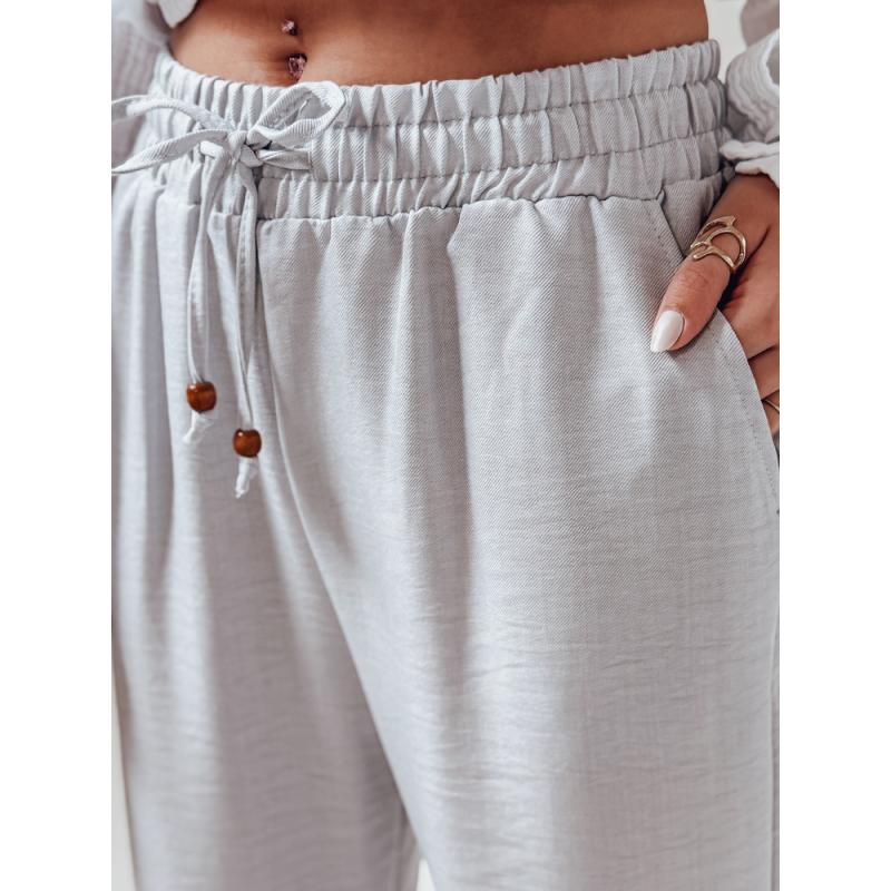 Dámské kalhoty ze široké látky LINESSA bílé