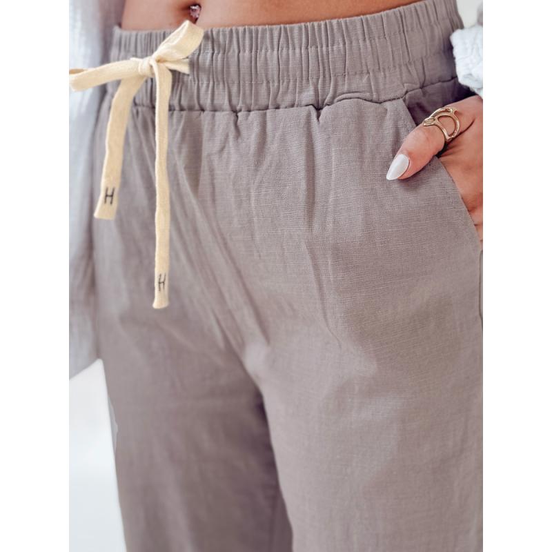 Dámské kalhoty s širokými nohavicemi BOHO DAY šedé