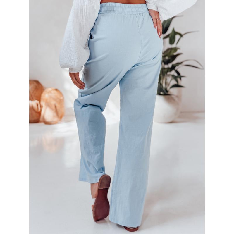 Dámské volnočasové kalhoty s širokými nohavicemi BOHO DAY světle modré