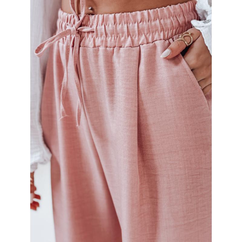 Dámské kalhoty se širokými nohavicemi MILLIVIO růžová