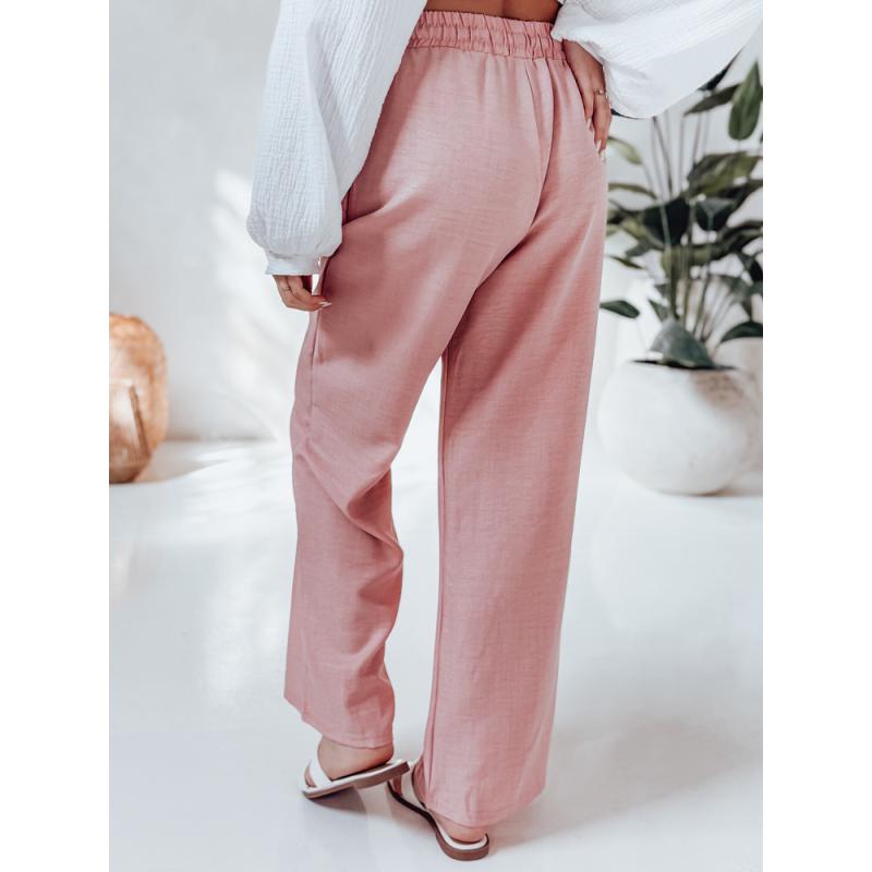 Dámské kalhoty se širokými nohavicemi MILLIVIO růžová