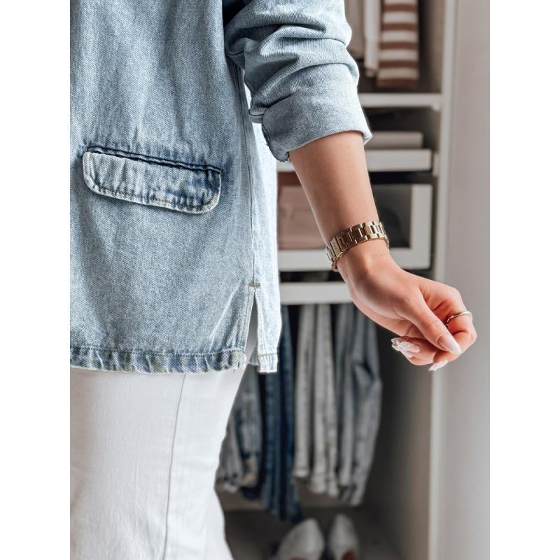 Dámská oversize džínová bunda RUNAWAY modrá