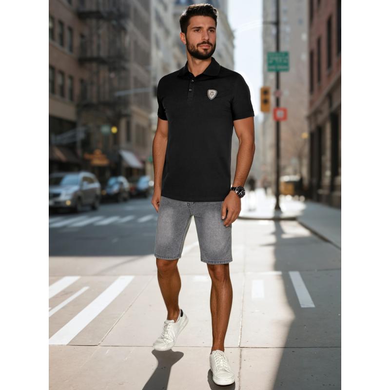 Pánské džínové kraťasy, šedé