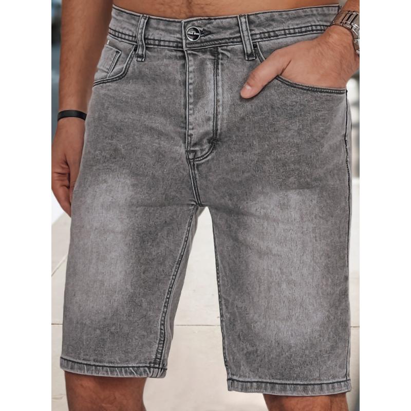 Pánské džínové kraťasy, šedé
