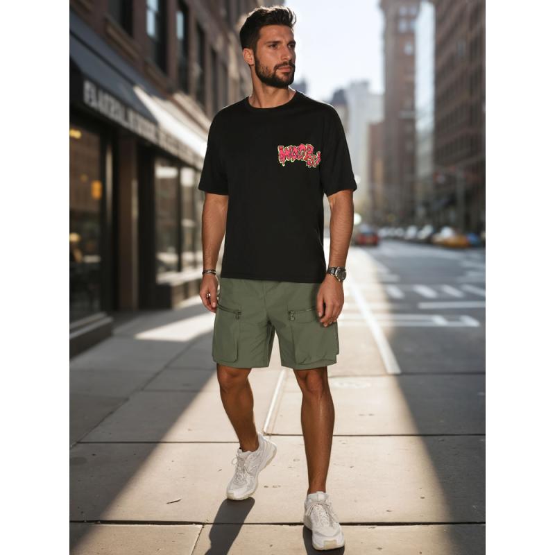 Pánské tričko s potiskem černé