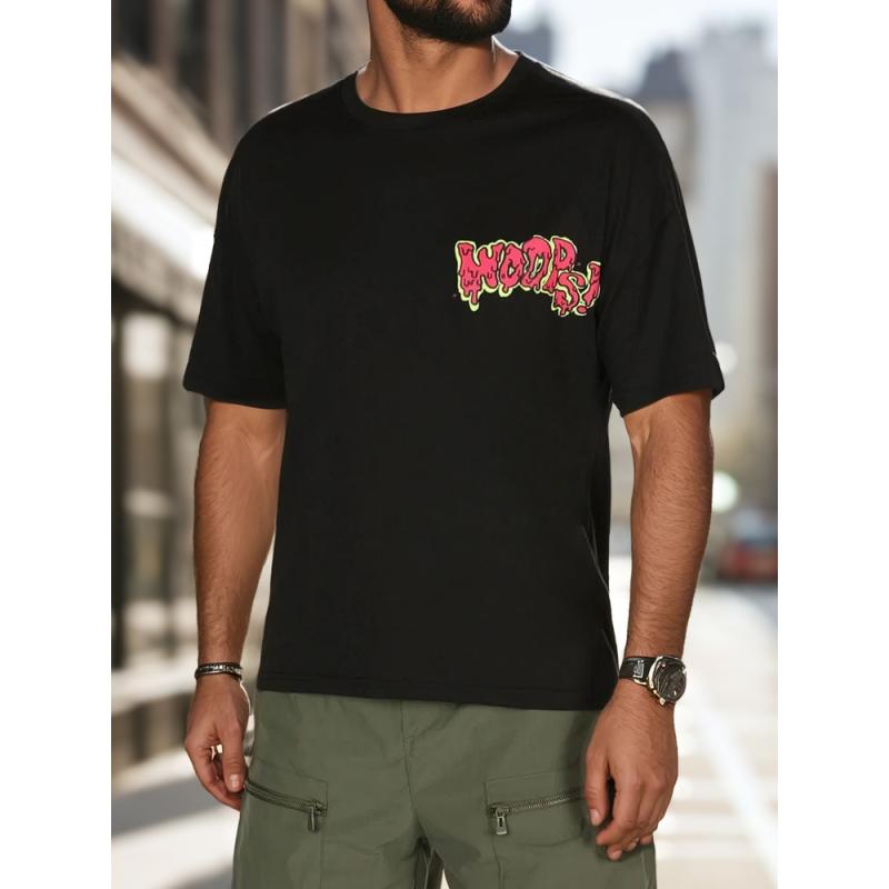 Pánské tričko s potiskem černé