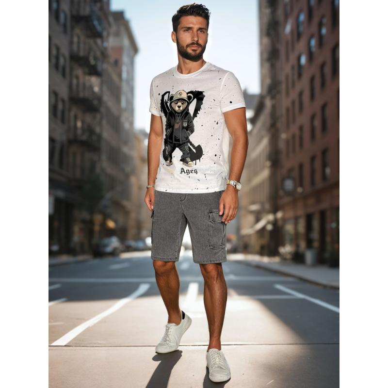 Pánské tričko s potiskem bílé