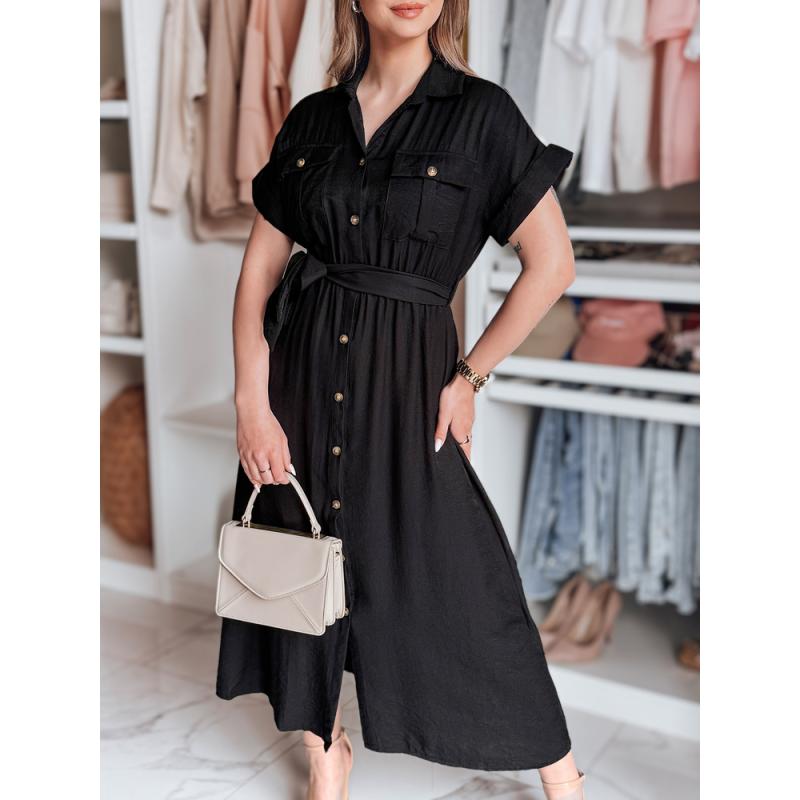 SUNNI LOVE vászon maxiruha fekete