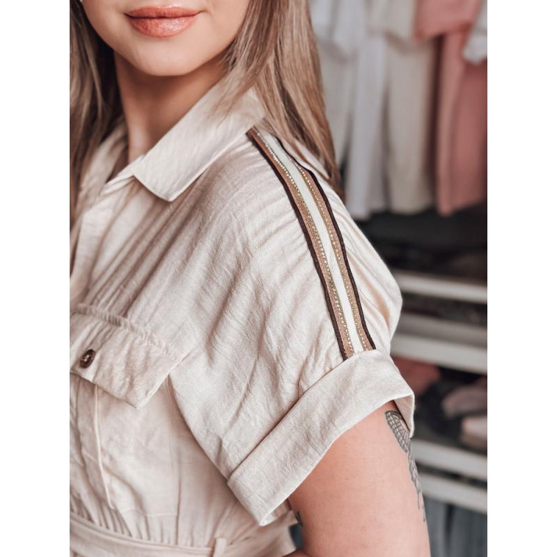 SUNNI LOVE bézs lenvászon maxiruha