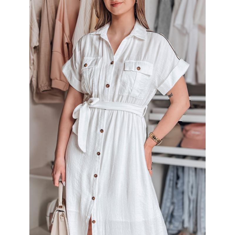 SUNNI LOVE lenvászon maxiruha fehér bézs