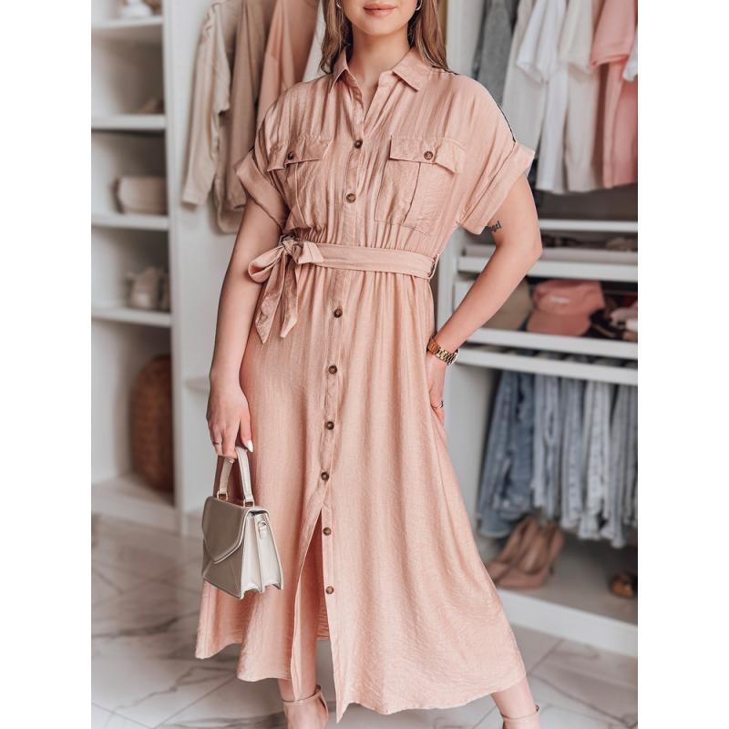 SUNNI LOVE lenvászon maxiruha rózsaszín