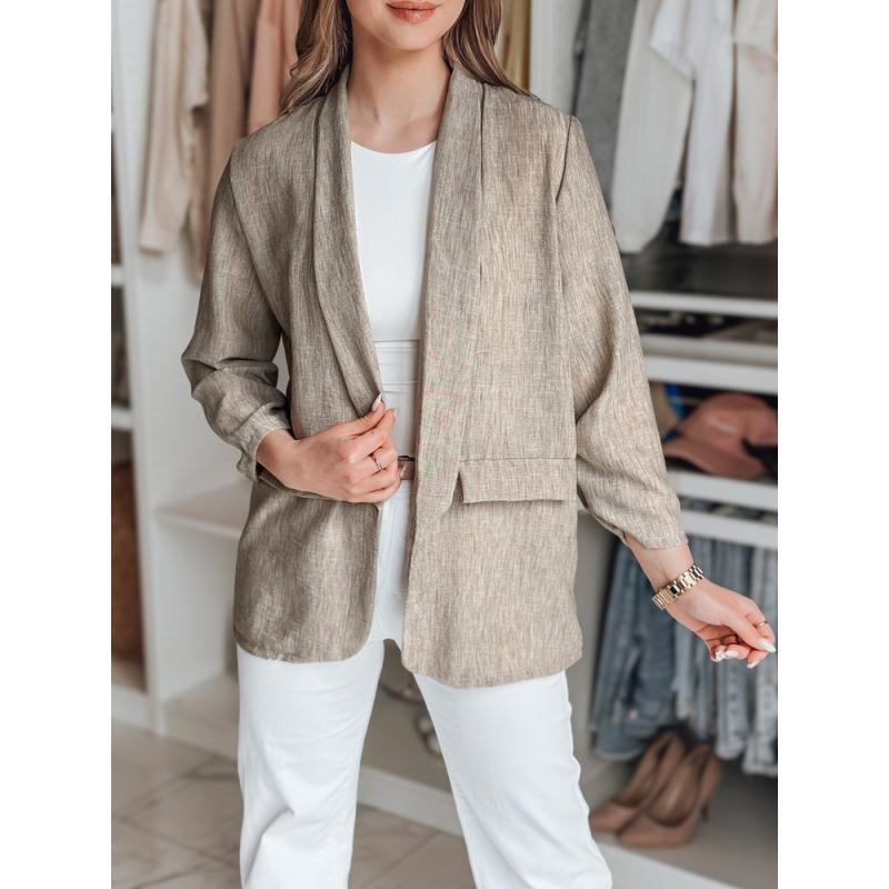Dámské oversize sako SOFT LOVE tmavě hnědá