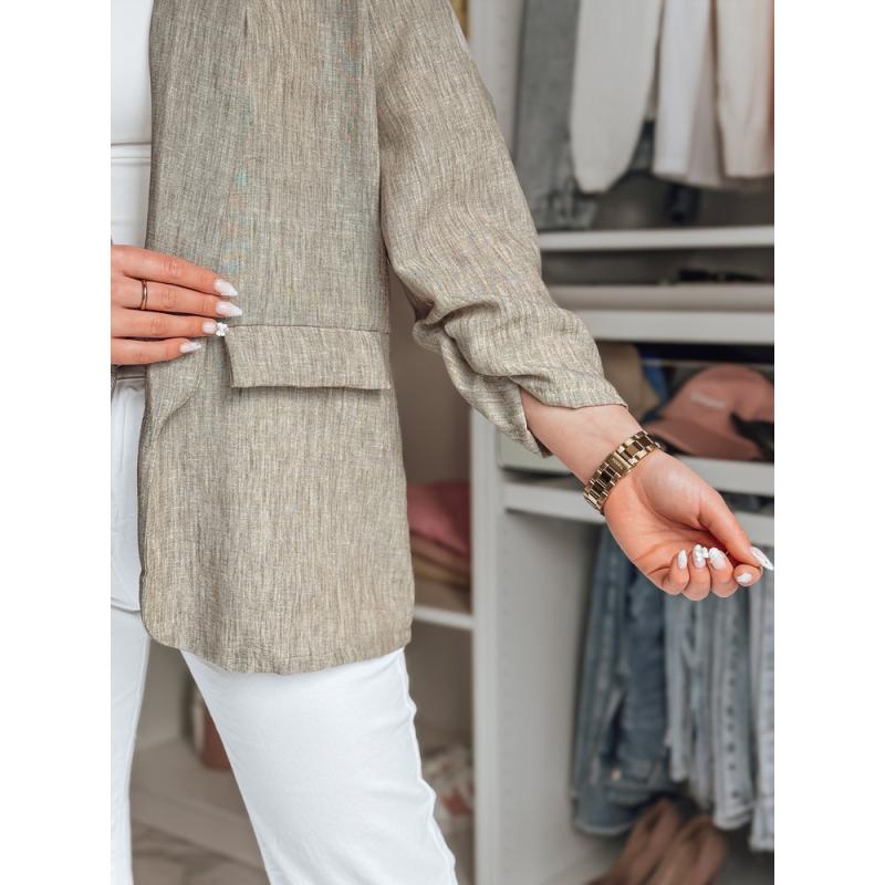 Dámské oversize sako SOFT LOVE tmavě hnědá