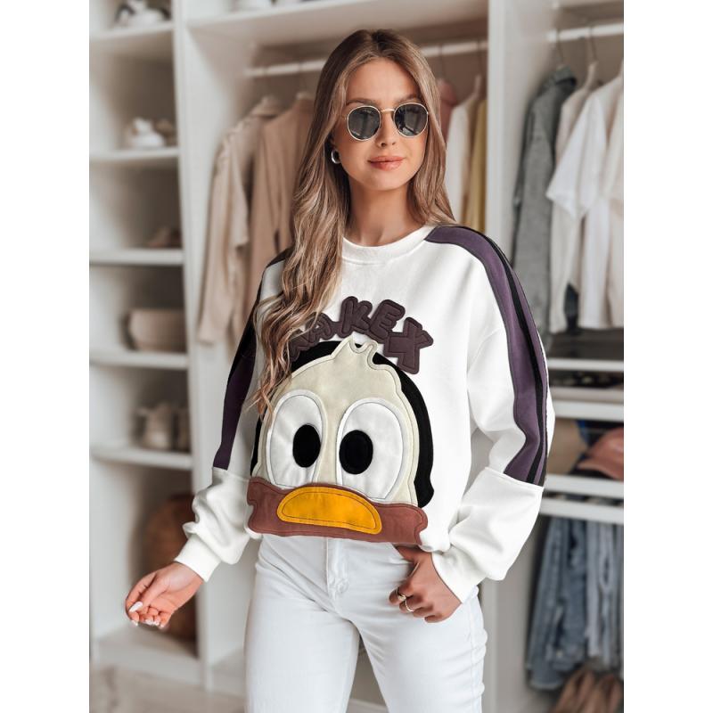 Dámská oversize mikina s nášivkami CUTE MAKEX bílá