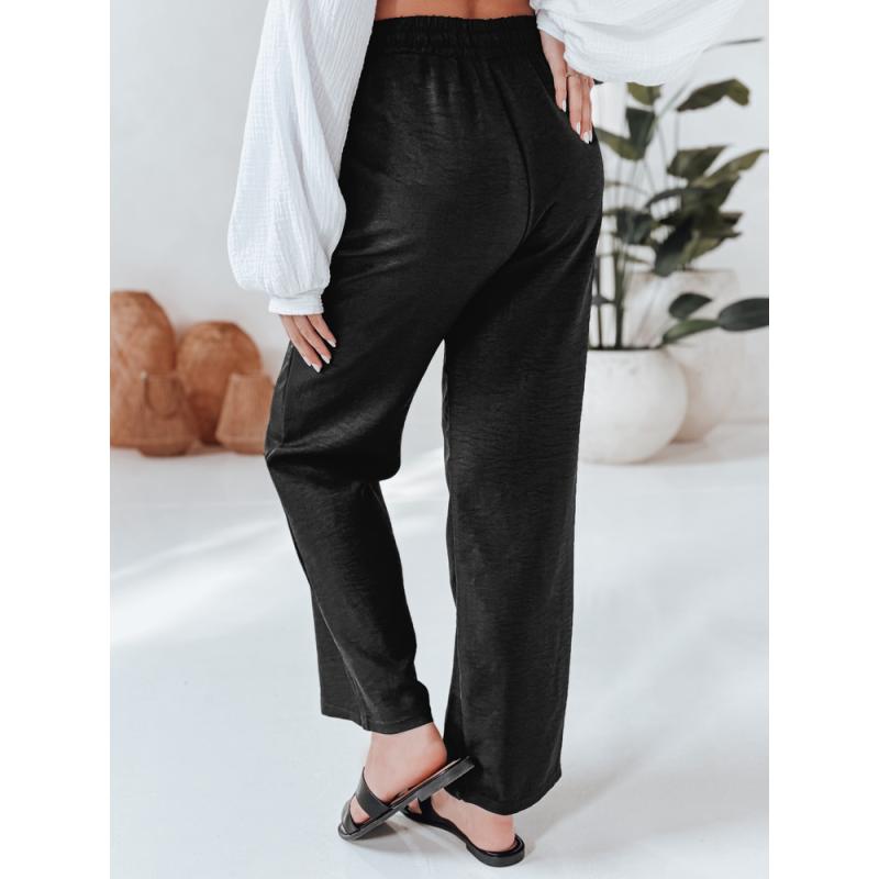 Dámské volnočasové kalhoty s širokými nohavicemi LOVETRIP černé