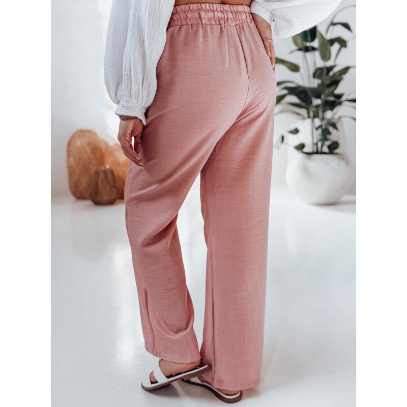 Dámské kalhoty ze široké látky LINESSA růžová