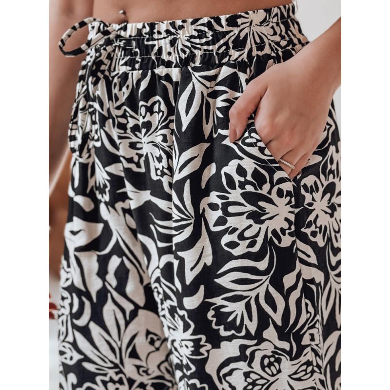 Dámské kalhoty ze široké látky TROPICAL SUN černé