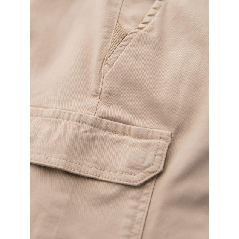 Férfi pamut cargo rövidnadrág rugalmas derékrésszel - bézs V3 OM-SRCG-0190