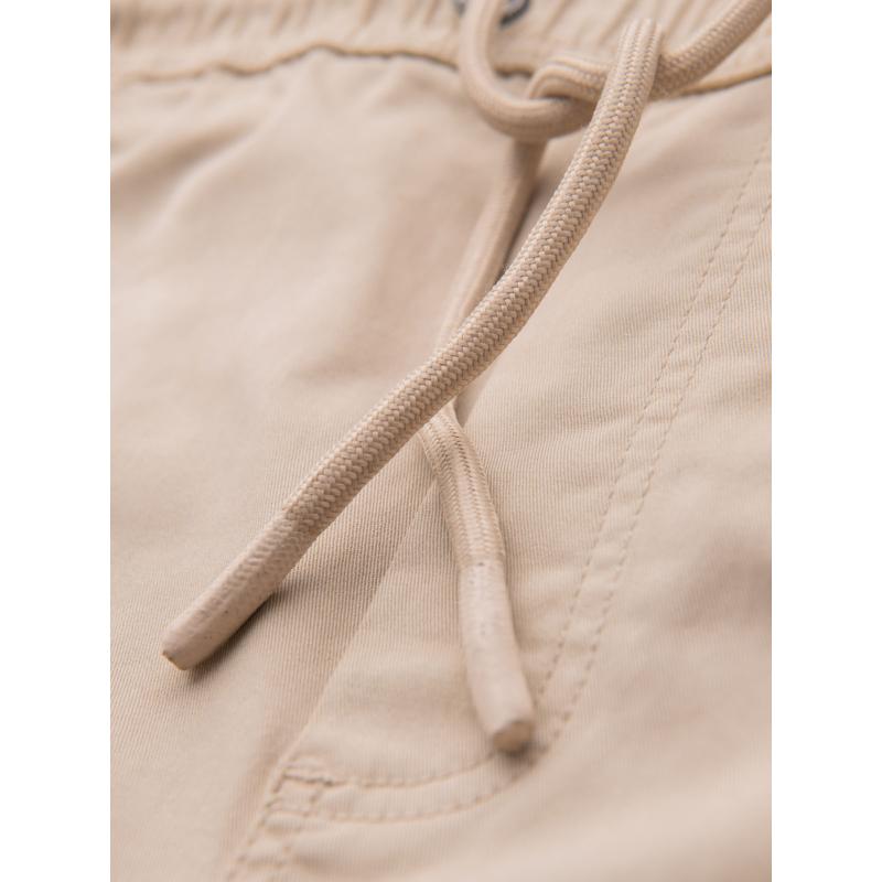 Férfi pamut cargo rövidnadrág rugalmas derékrésszel - bézs V3 OM-SRCG-0190