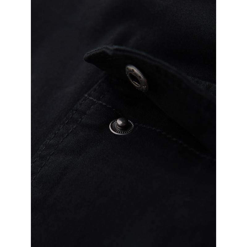 Pánské bavlněné cargo šortky s elastickým pasem - černé V4 OM-SRCG-0190