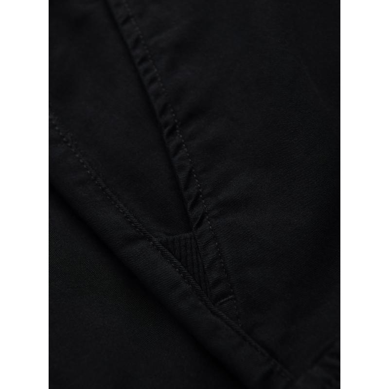Pánské bavlněné cargo šortky s elastickým pasem - černé V4 OM-SRCG-0190