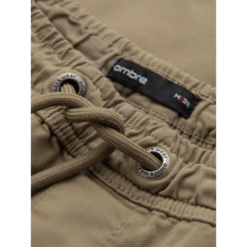 Férfi laza rövidnadrág cargo zsebekkel - világos olíva V3 OM-SRCG-0194