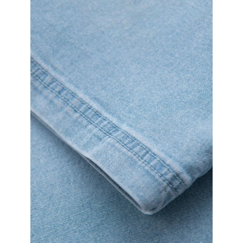 Férfi rövidnadrág rugalmas derékpánttal és mosott hatású - világoskék V1 OM-SRDS-0192