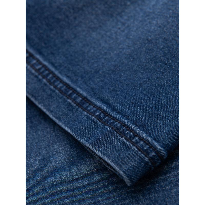 Férfi rövidnadrág rugalmas derékpánttal és mosott hatású - kék V2 OM-SRDS-0192