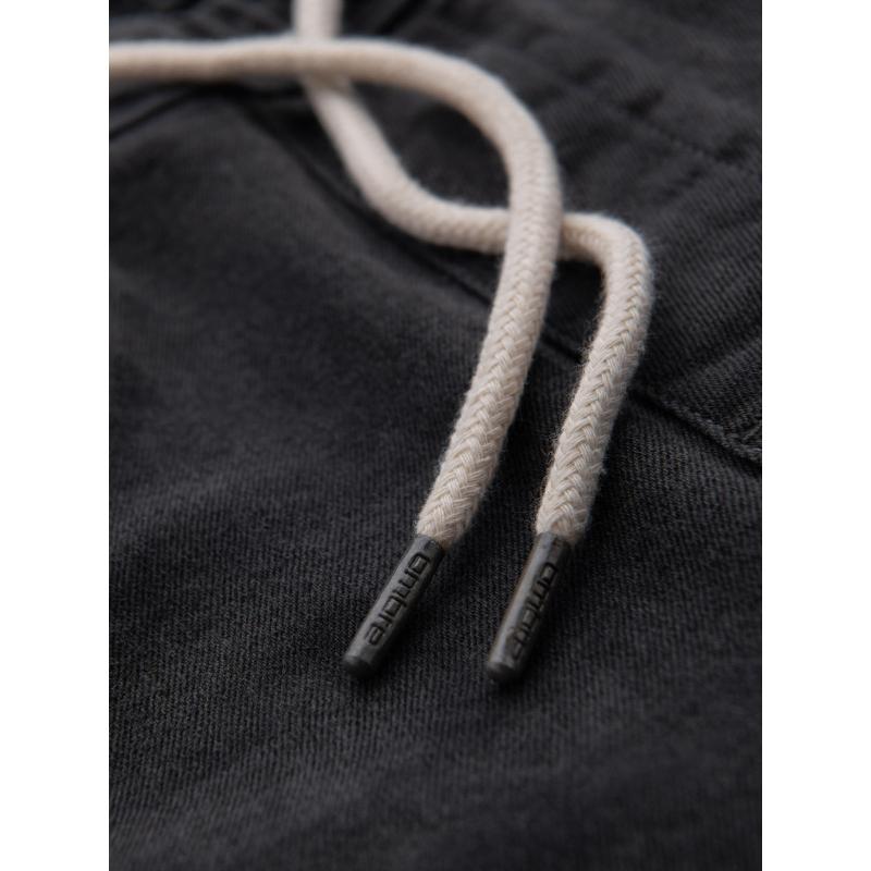 Férfi rövidnadrág rugalmas derékpánttal és mosott hatású - szürke V3 OM-SRDS-0192