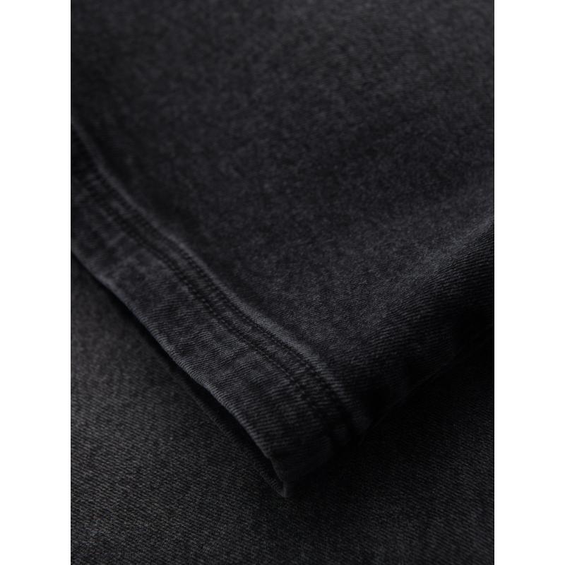 Pánské šortky s elastickým pasem a efektem praní - černé V4 OM-SRDS-0192