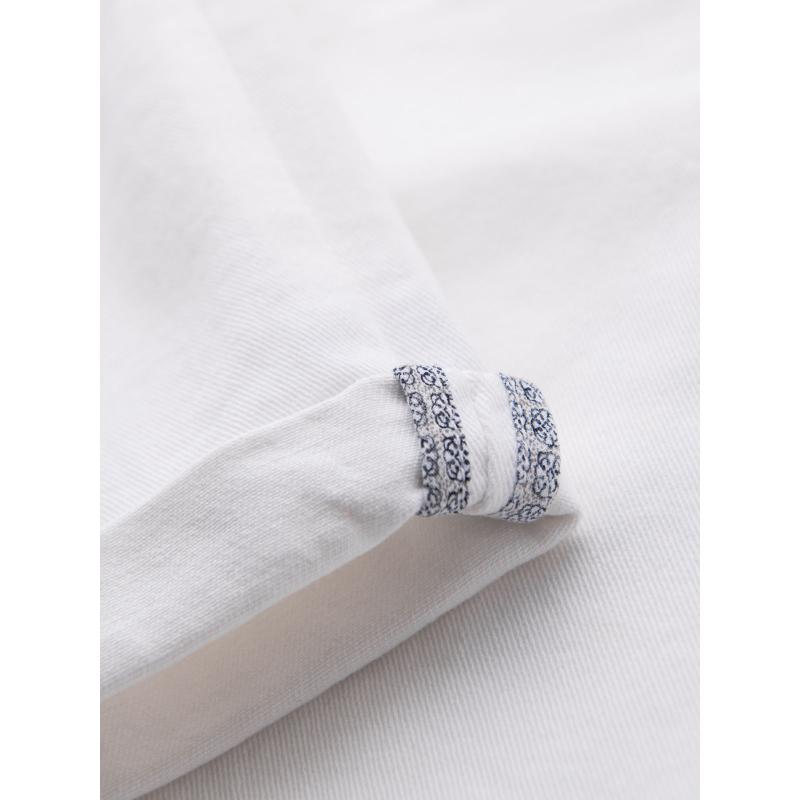 Férfi klasszikus farmerrövidnadrág felhajtott szárral - fehér V1 OM-SRDS-0162