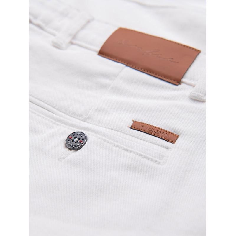 Férfi klasszikus farmerrövidnadrág felhajtott szárral - fehér V1 OM-SRDS-0162