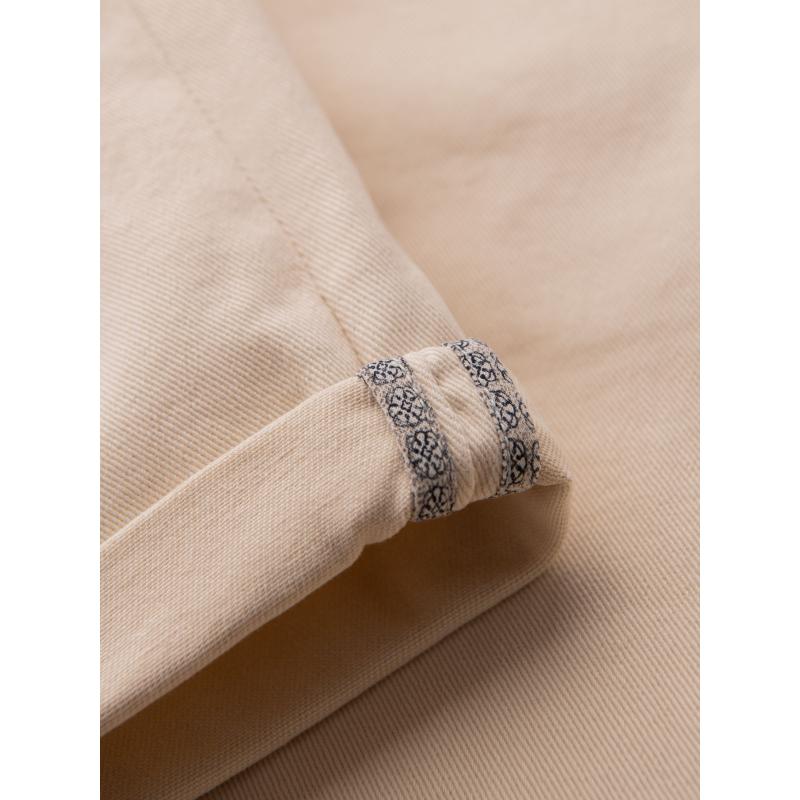 Pánske klasické džínsové šortky s vyhrnutými nohavicami – smotanové V2 OM-SRDS-0162