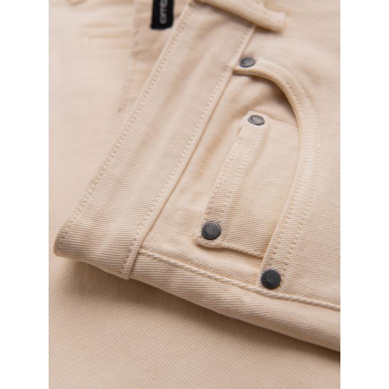 Pánske klasické džínsové šortky s vyhrnutými nohavicami – smotanové V2 OM-SRDS-0162