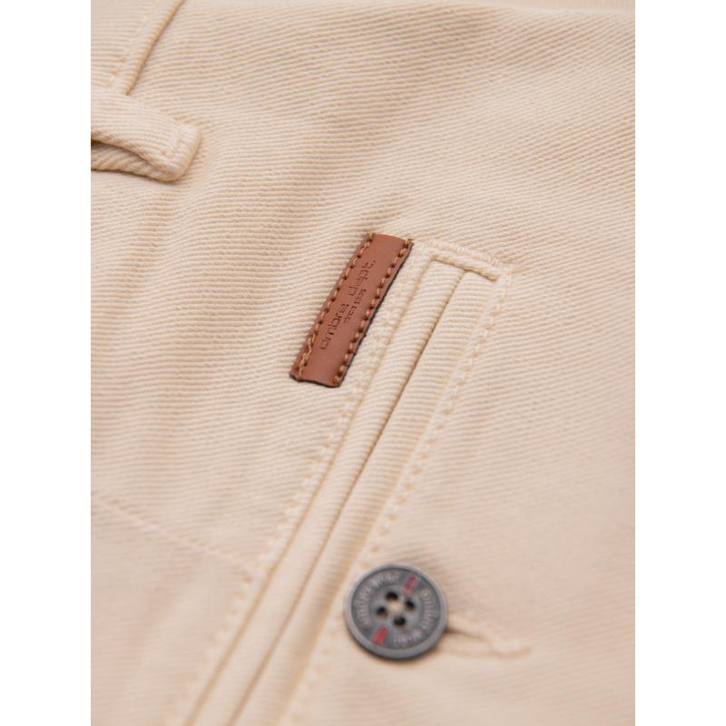 Pánske klasické džínsové šortky s vyhrnutými nohavicami – smotanové V2 OM-SRDS-0162