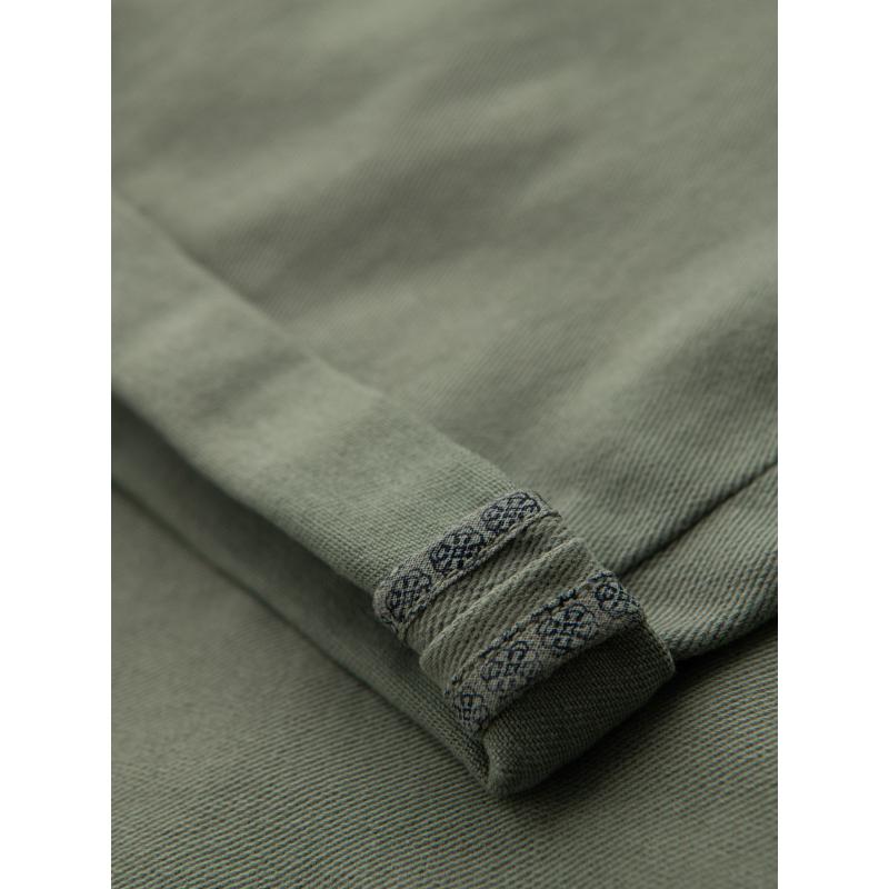 Férfi klasszikus farmerrövidnadrág felhajtott szárral - világos olíva V5 OM-SRDS-0162