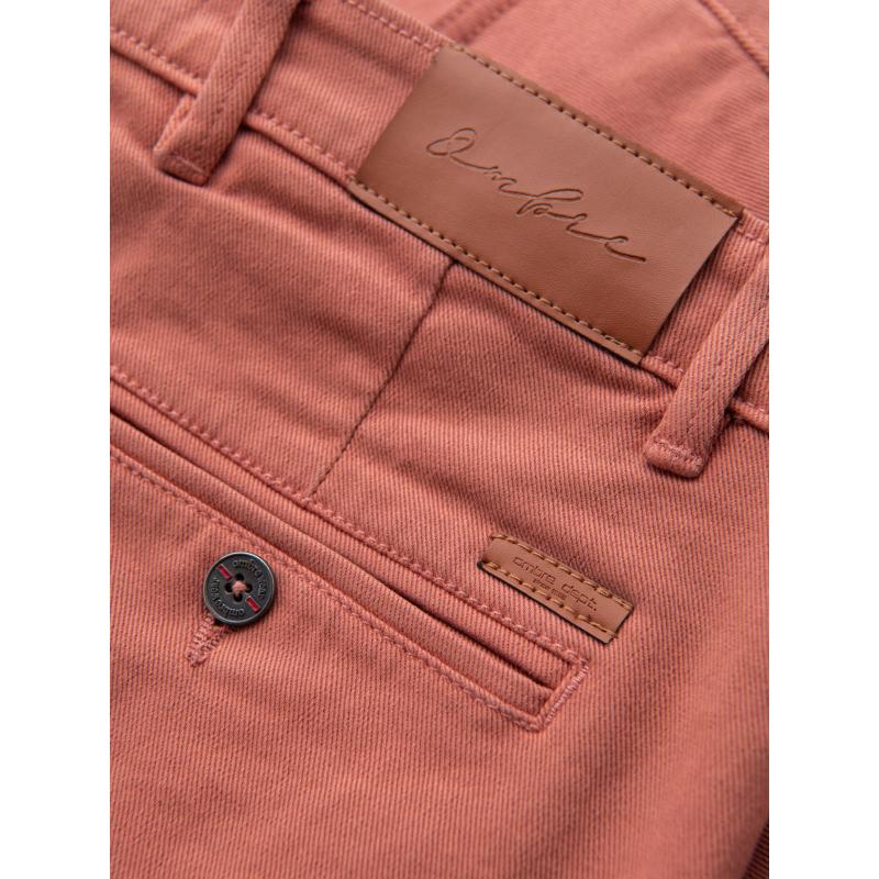 Pánske klasické džínsové šortky s vyhrnutými nohavicami – koralové V6 OM-SRDS-0162